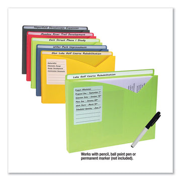 C-Line® Write-on Poly File Jackets, Straight Tab, Letter Size, Assorted Colors, 25-box freeshipping - TVN Wholesale